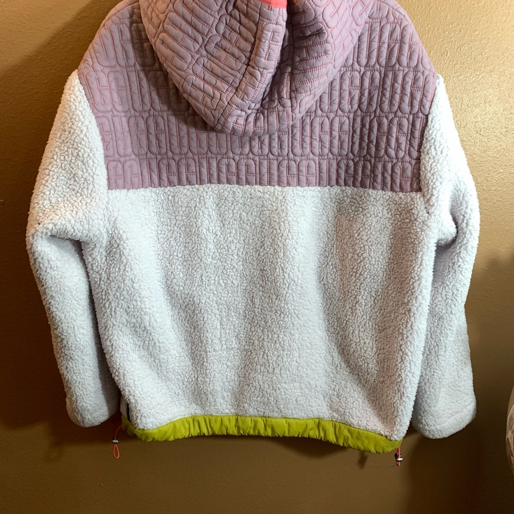 UGG Iggy Womens Pink Salt Colorblock Hooded Serpa Jacket - L - Picture 3 of 13